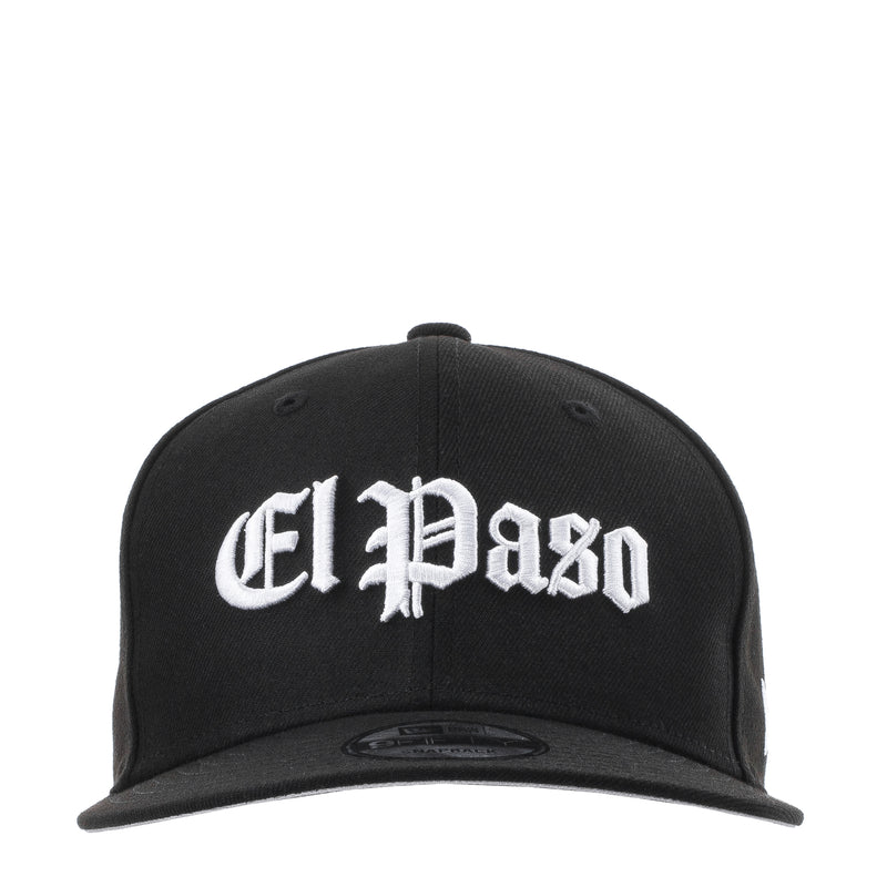 Black baseball cap with white El Paso logo on front panel