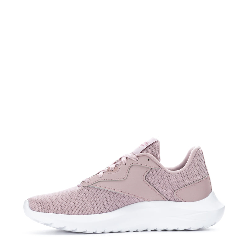 Mauve women's lace-up sneakers with white midsole and side stripe