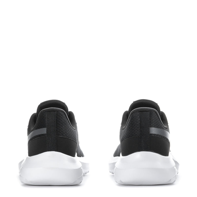 Women's Reebok running shoes, black heel backs with white cushioned sole