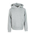 Heather grey youth fleece pullover hoodie with hood and front pocket