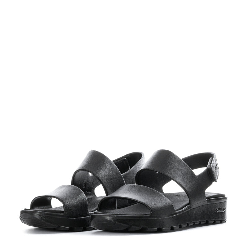 Foamies women's black sandals with two strap bands and chunky outsole