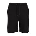 Men's French terry shorts in black with drawstring and side pockets