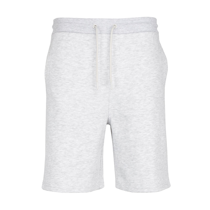 Men's French terry shorts, grey heather, drawstring waist front view