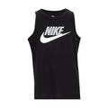 Youth black tank top with Nike swoosh logo
