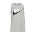 Youth Nike tank top, dark grey heather, sleeveless with front swoosh logo