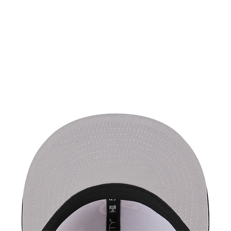 Light gray baseball cap with black inner band and back-of-cap label