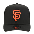 Youth black baseball cap with orange stitched SF logo on the front.