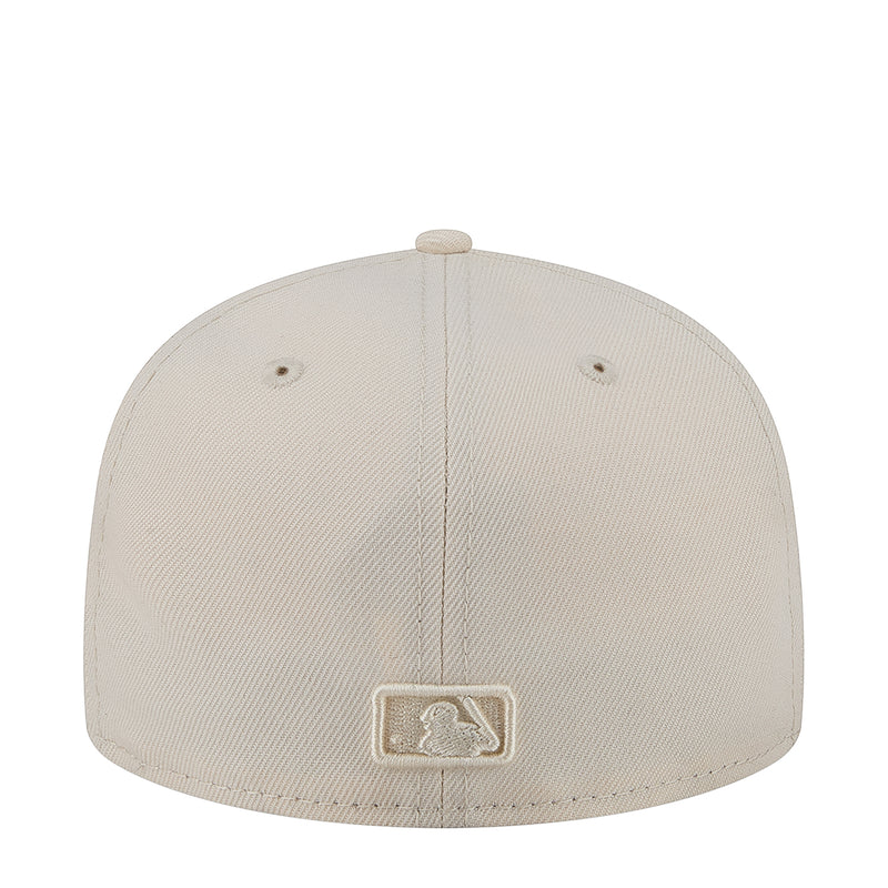 Light cream baseball cap with embroidered rear patch logo