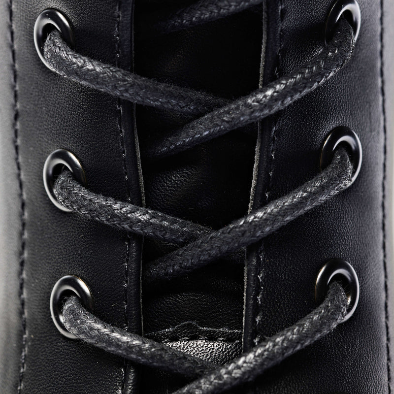 GIN Platform Military Boots - Ankle Boots - KOI Footwear - Black - Lace Detail