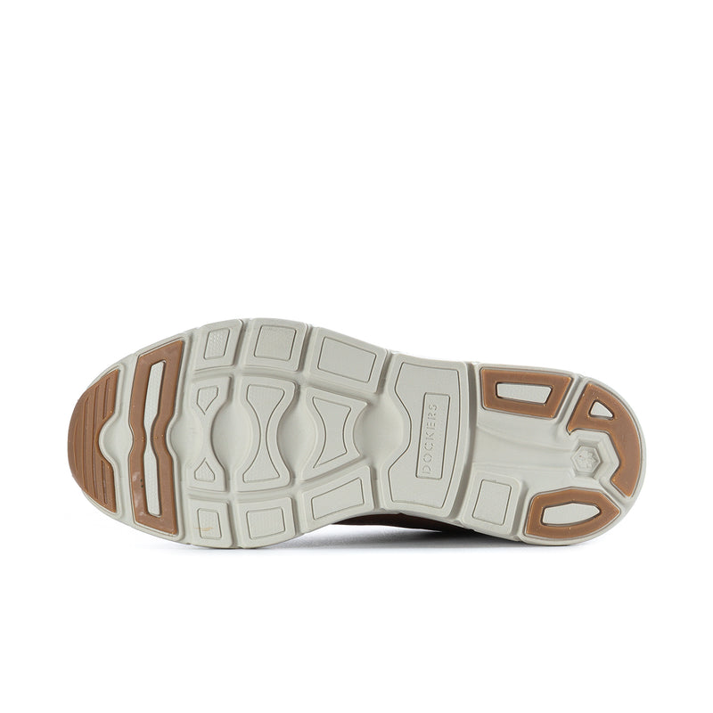 Men's Go-2 sneaker outsole with tread and tan accents on the side