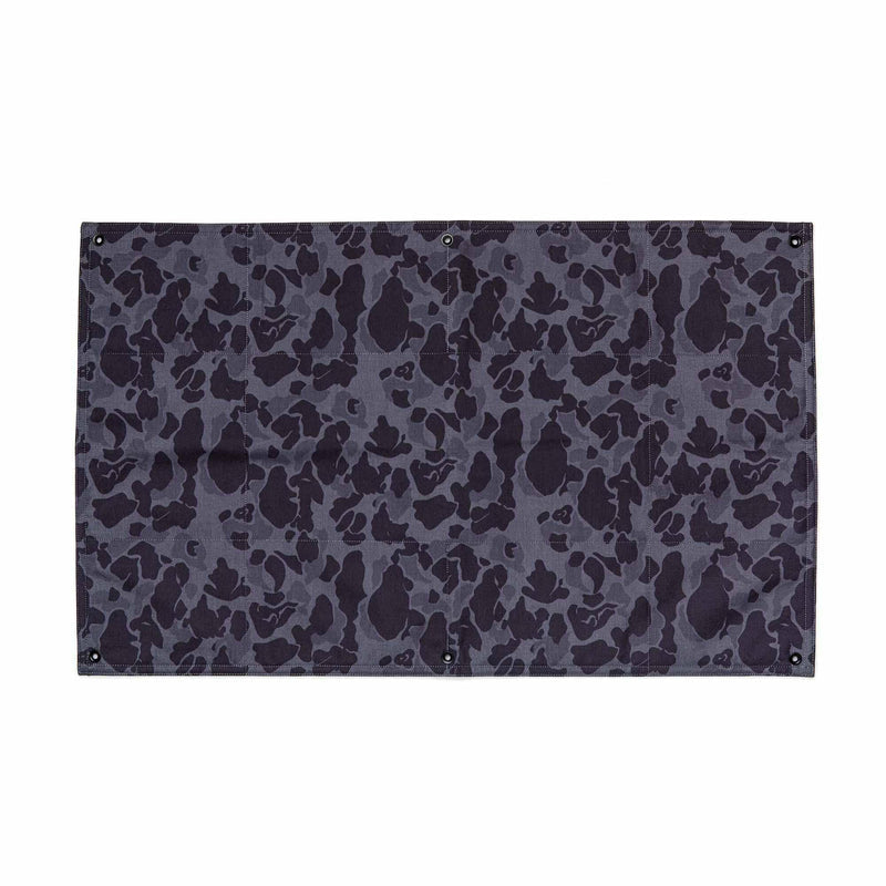 GORUCK black camo utility mat with reinforced grommets for rugged rucking gear