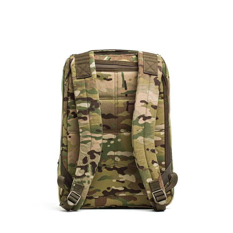 GORUCK rucksack with XPAC Multicam camo pattern, featuring durable padded straps