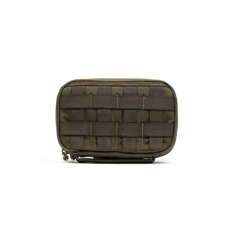 GORUCK green tactical field pouch with MOLLE webbing, durable rucking gear accessory