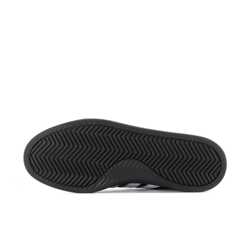 Black rubber outsole with herringbone tread pattern