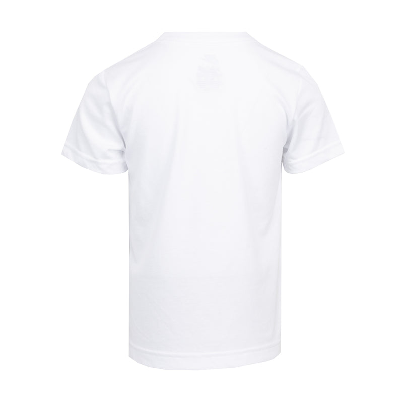 Toddler white graphic T-shirt with Nike logo on the back