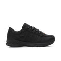Black men's lace-up athletic shoe with cushioned sole and textured upper
