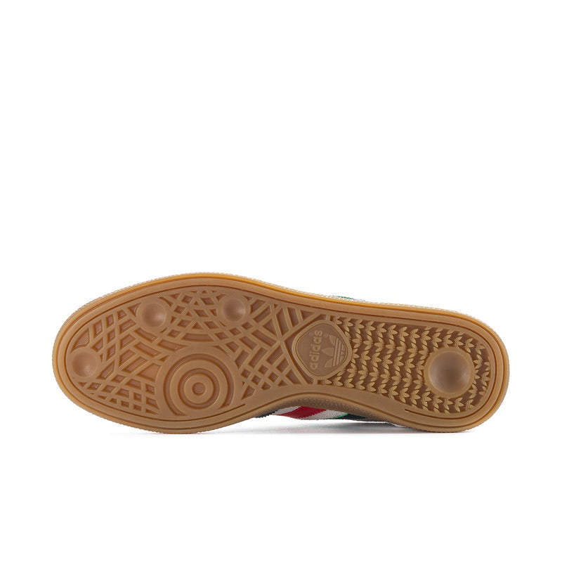 Men's sneaker outsole with textured gum rubber tread and adidas logo details