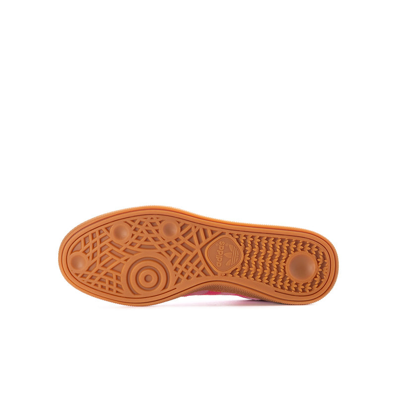 Youth adidas handball sneaker outsole in gum brown with textured pattern