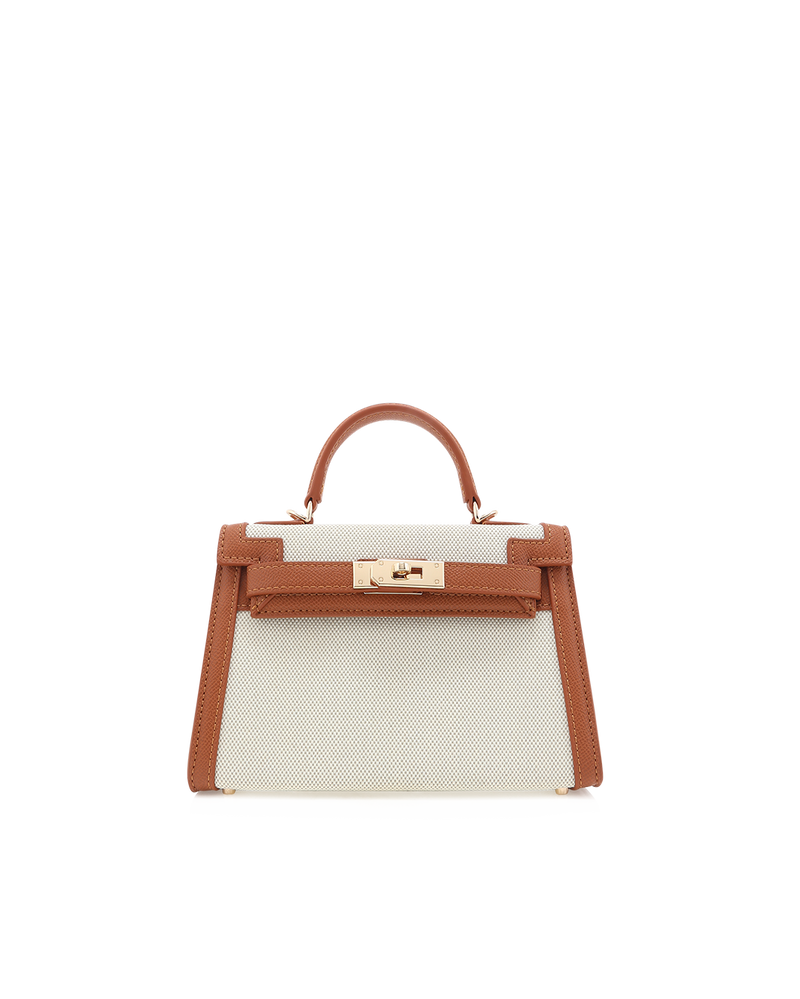 HARIETTE HANDLE BAG - NATURAL LINEN-TAN-Handbags-Billini-BILLINI USA