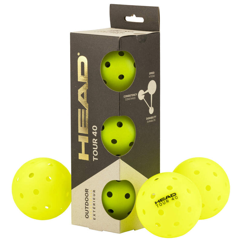 Head Tour 40 Outdoor Pickleball 3 Ball Pack