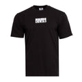 Men's black heavyweight tee with embroidered box logo on chest