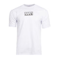 Men's heavyweight embroidered box logo T-shirt, white, crew neck, short sleeves