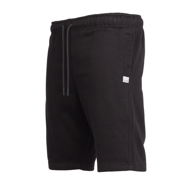 Men's dark anthracite heavyweight fleece short with drawstring and side pockets