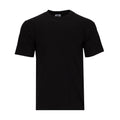 Men's heavyweight black crew-neck T-shirt, short sleeves, solid front.