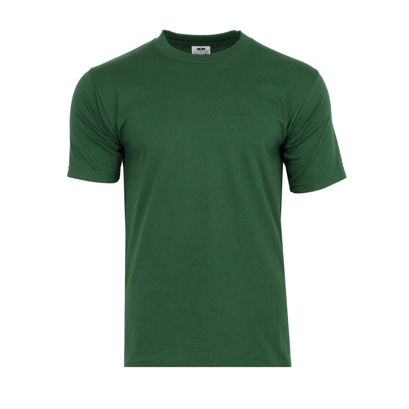 Men's forest green heavyweight crew neck T-shirt, short sleeves
