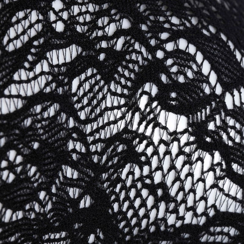 Heiress Black Lace Ruffle Socks - Accessories - KOI Footwear - Black - Material Detail