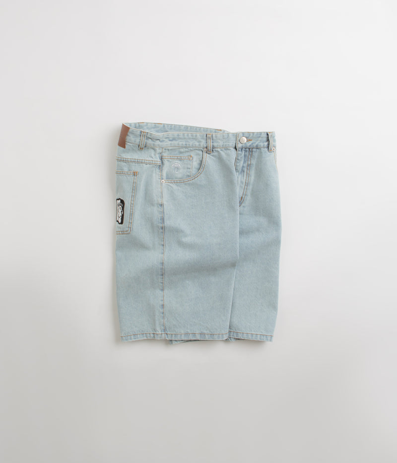 Helas Dieu Grec Jeans Shorts in Light Blue