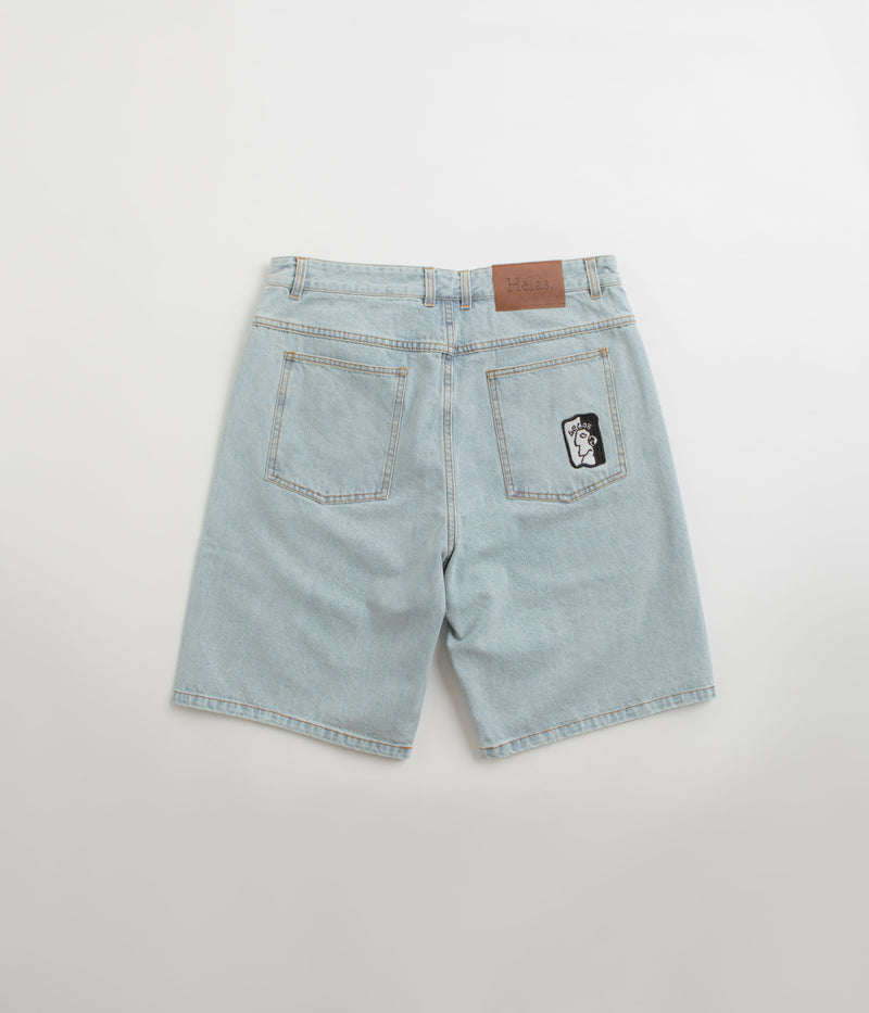Helas Dieu Grec Jeans Shorts in Light Blue