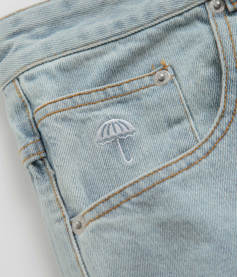 Helas Dieu Grec Jeans Shorts in Light Blue