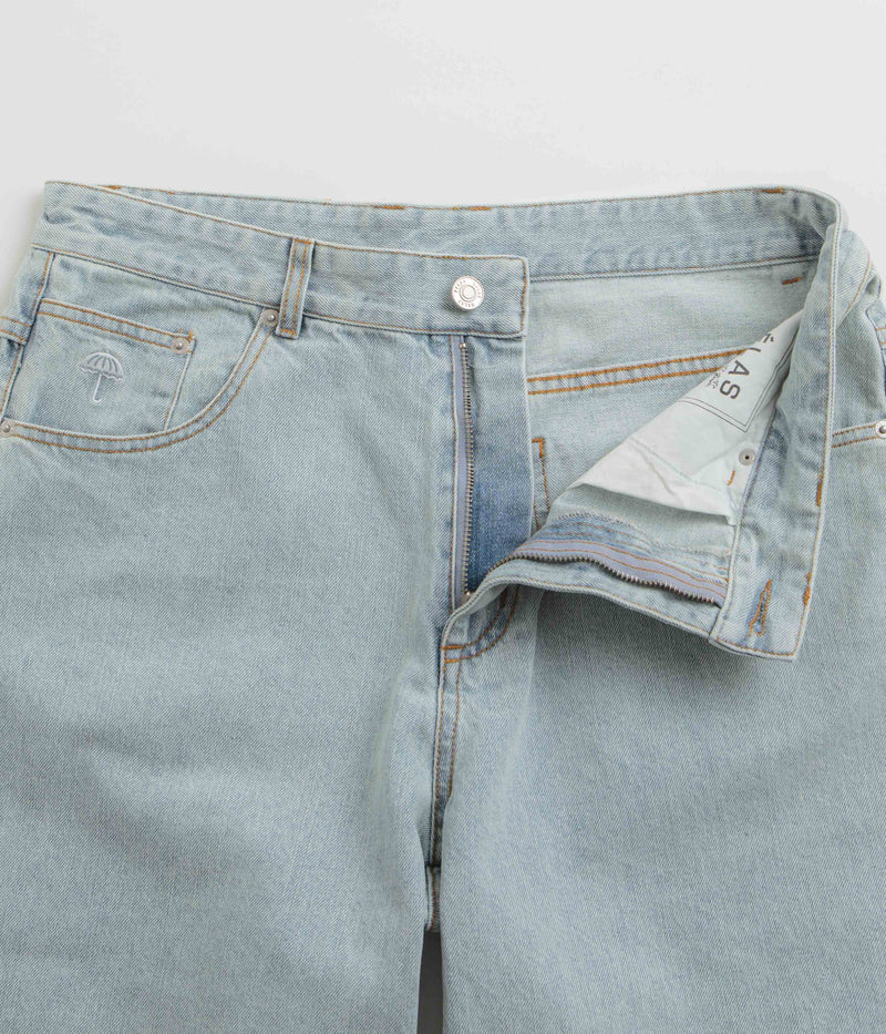 Helas Dieu Grec Jeans Shorts in Light Blue