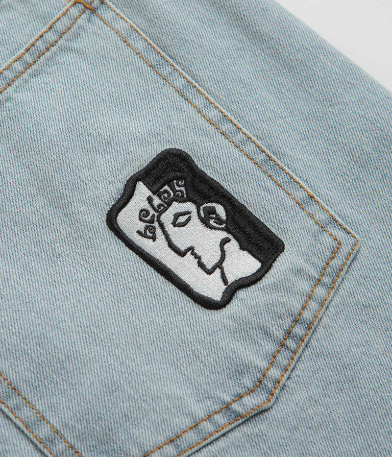 Helas Dieu Grec Jeans Shorts in Light Blue