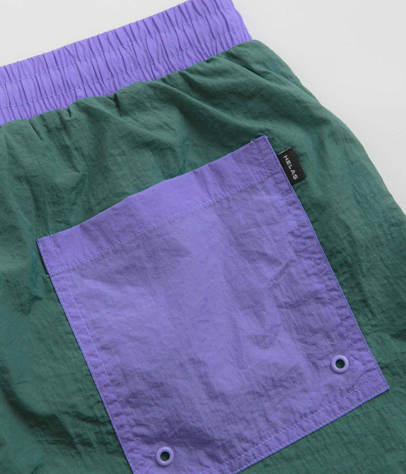 Helas Negative Swim Shorts in Purple and Green