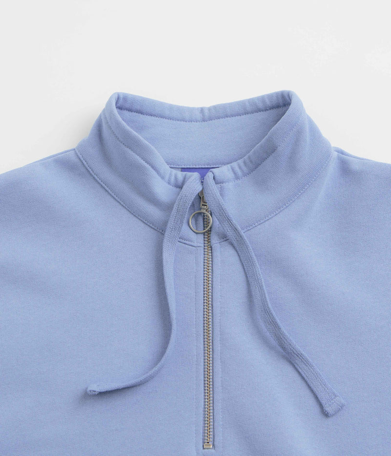 Helas Save Helas Quarter Zip Sweatshirt in Grey Blue