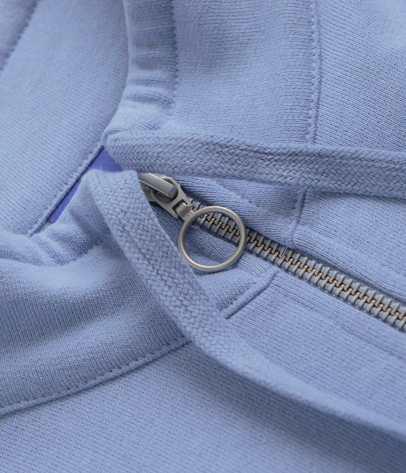 Helas Save Helas Quarter Zip Sweatshirt in Grey Blue