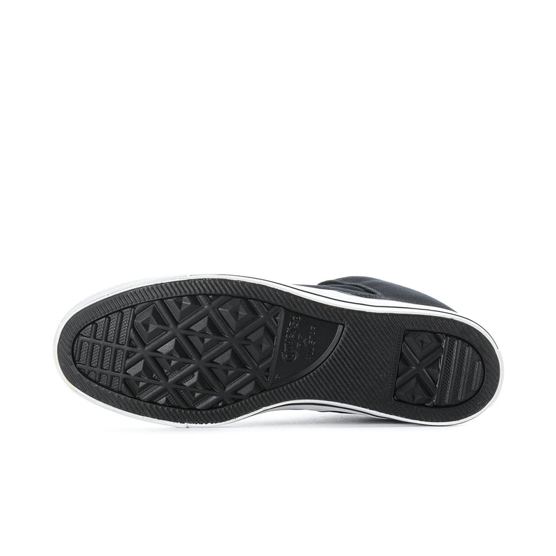 Men's black sneaker outsole with textured tread and white rubber edge