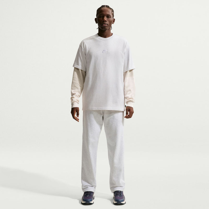 Men's heathered light gray short-sleeve T-shirt worn with matching pants