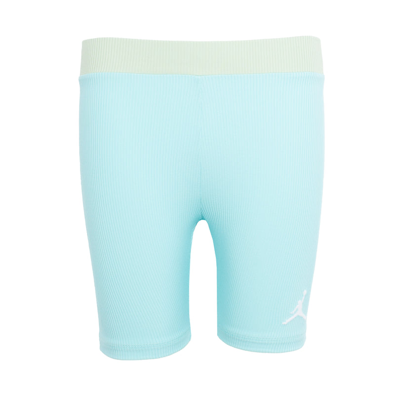 Youth ribbed bike shorts, glacier ice blue, elastic waistband