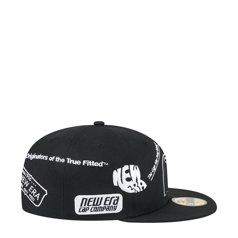Black snapback cap with white “New Era La Familia” logo on front panel