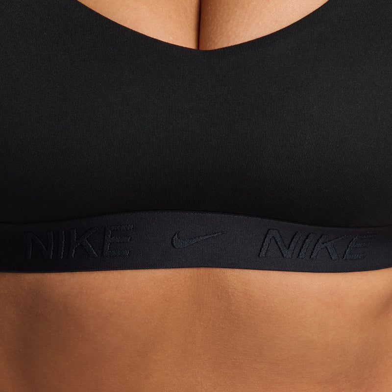 Black sports bra underband with Nike logo and stretch knit trim