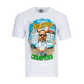 Men's white crew-neck T-shirt with large Inglewood Champions front graphic