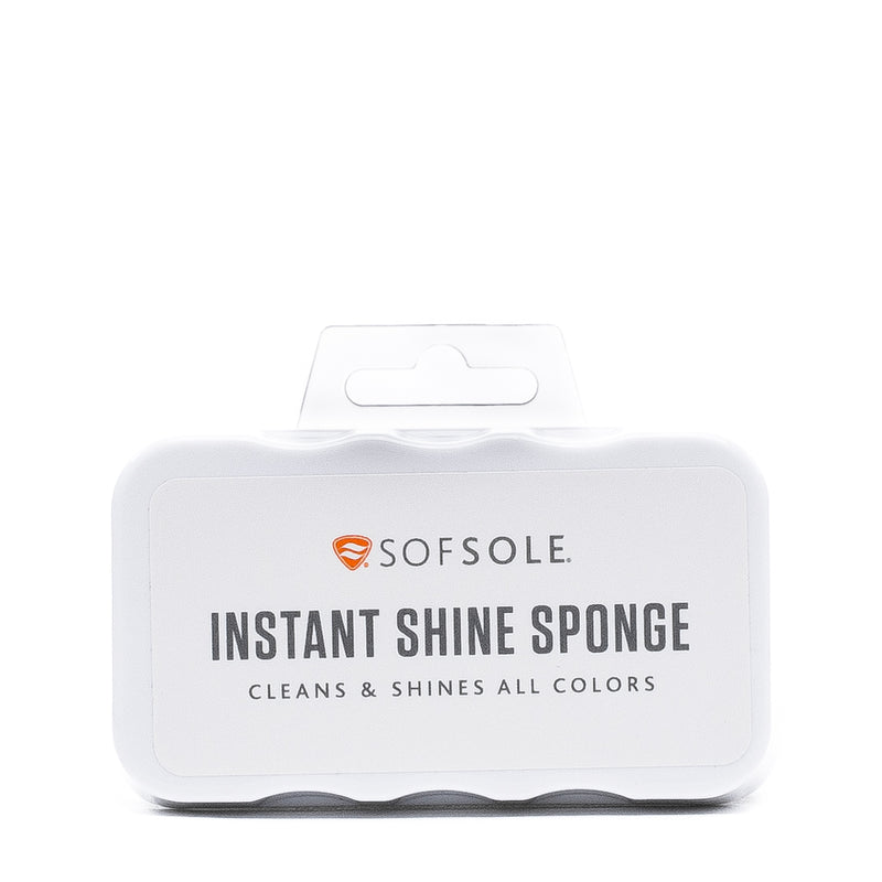 Sofsole Instant Shine Sponge, white polishing sponge for shoes, packaged