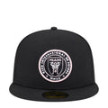 Black baseball cap with round Inter Miami crest patch on front