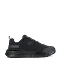 Men's black steel-toe lace-up work shoe with textured rubber sole