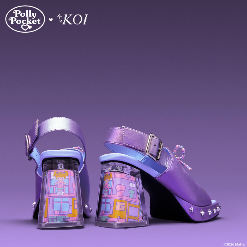 It’s Polly’s World Platform Heels- Purple - Back View