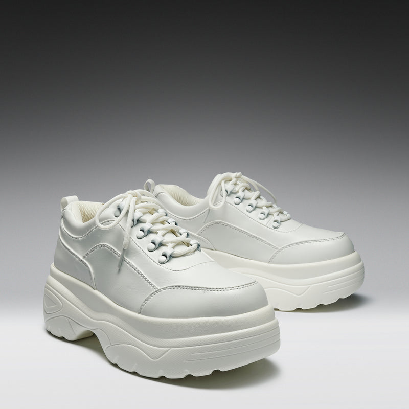 Jennie White Chunky Bubble Trainers - side