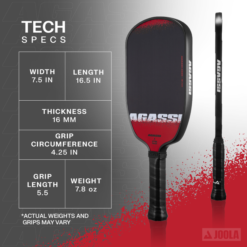 JOOLA Andre Agassi Edge 16mm Pickleball Paddle